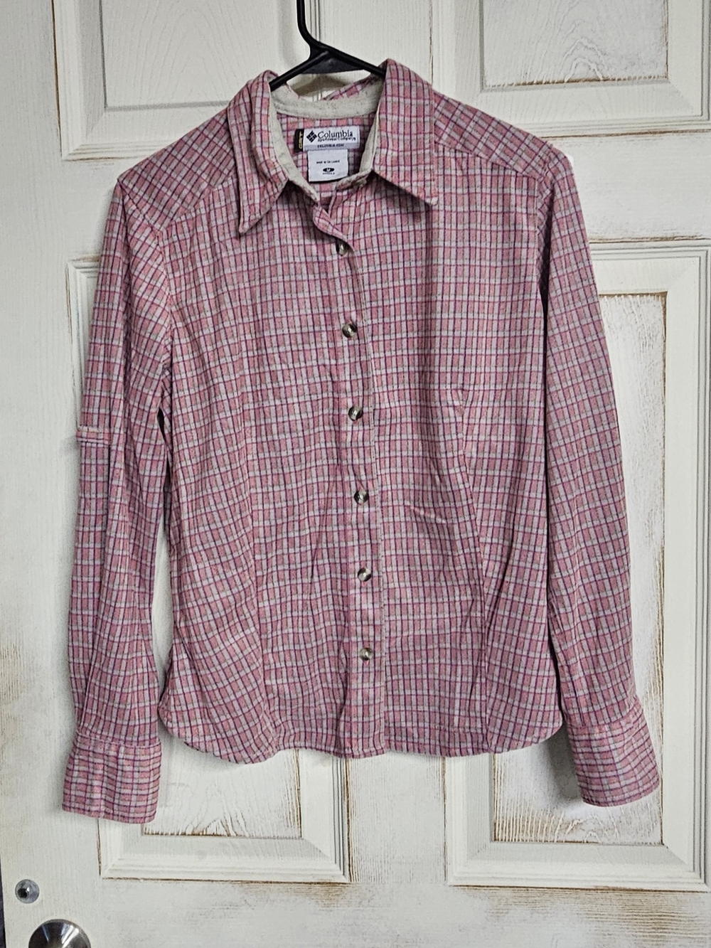 Columbia Women’s Pink Plaid Button-Down Shirt
